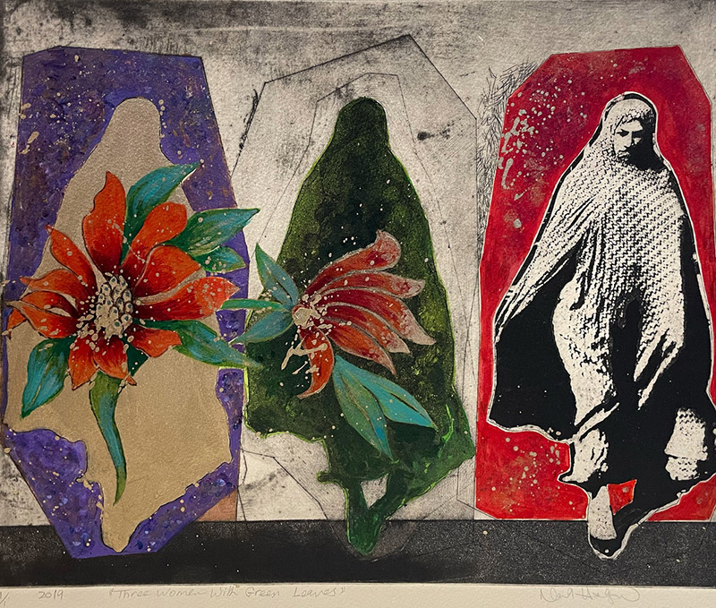 Hagigat Three Women with Green Leaves